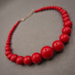 Statement-Kette in knalligem Rot – Verlaufende Acrylperlen
