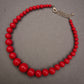 Statement-Kette in knalligem Rot – Verlaufende Acrylperlen