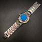 Elegante Damen Uhr mit schwarzem Zifferblatt und Strassbesatz
