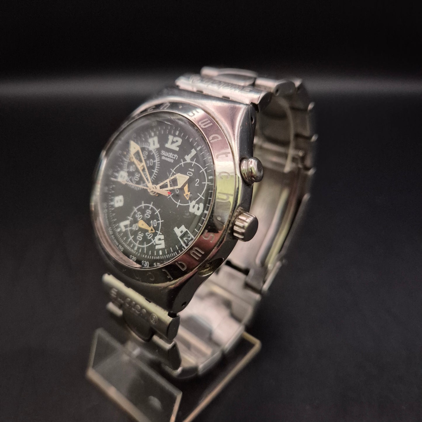 Maskuliner Swatch Irony Chronograph – Sportliches Edelstahl-Design