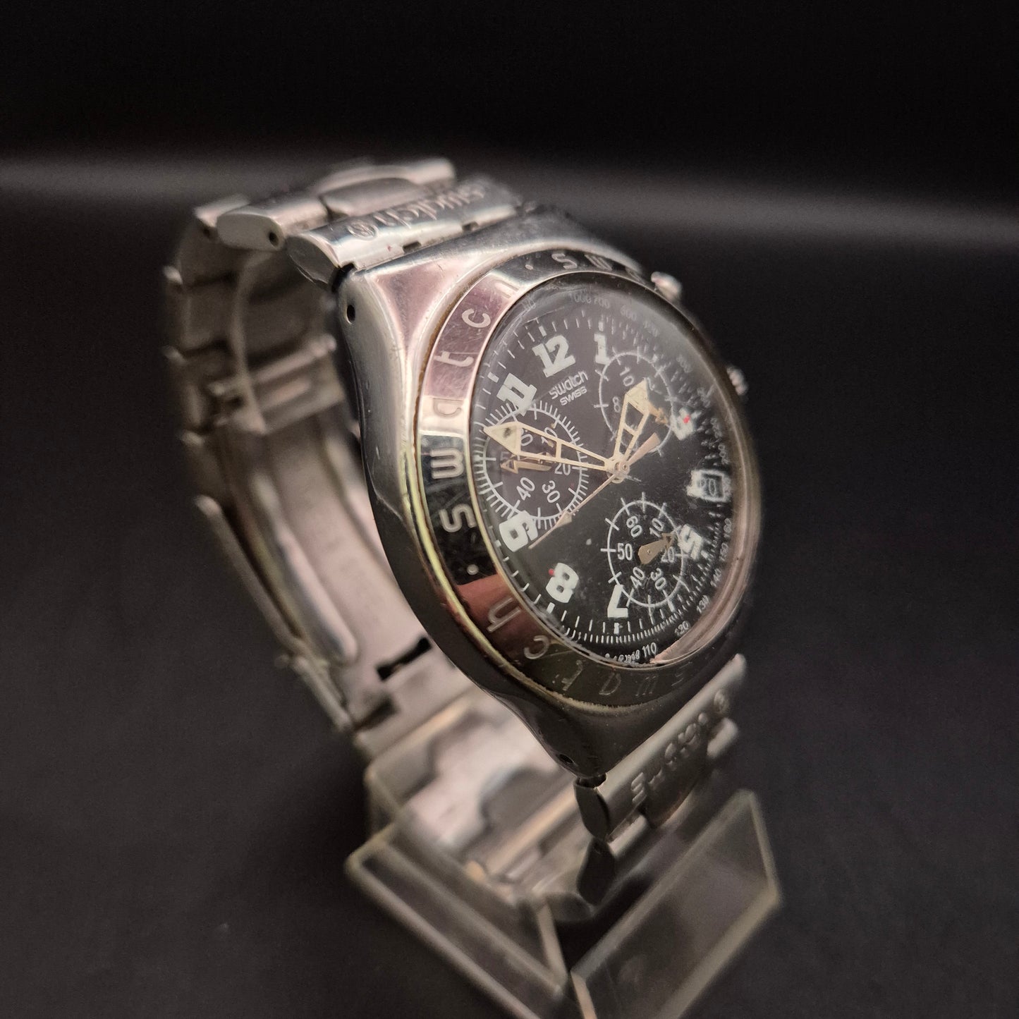 Maskuliner Swatch Irony Chronograph – Sportliches Edelstahl-Design