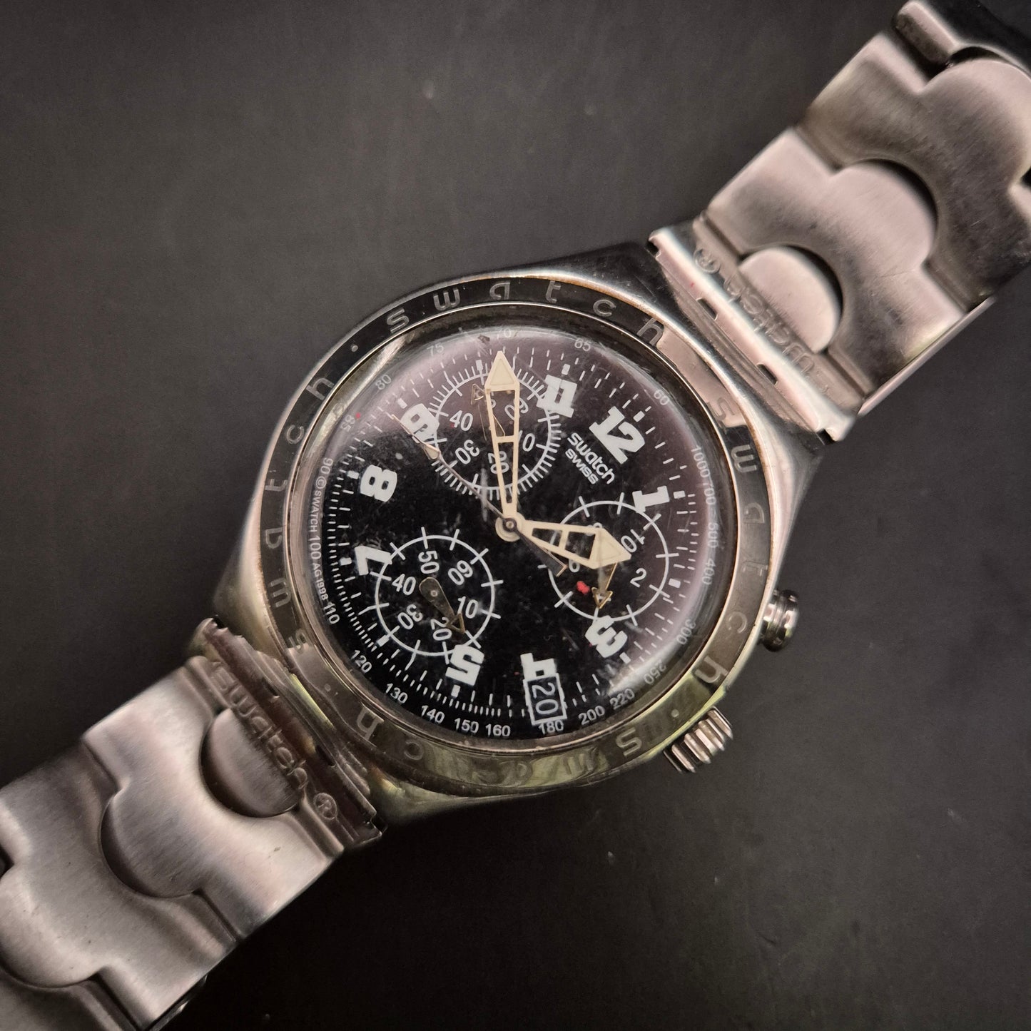 Maskuliner Swatch Irony Chronograph – Sportliches Edelstahl-Design