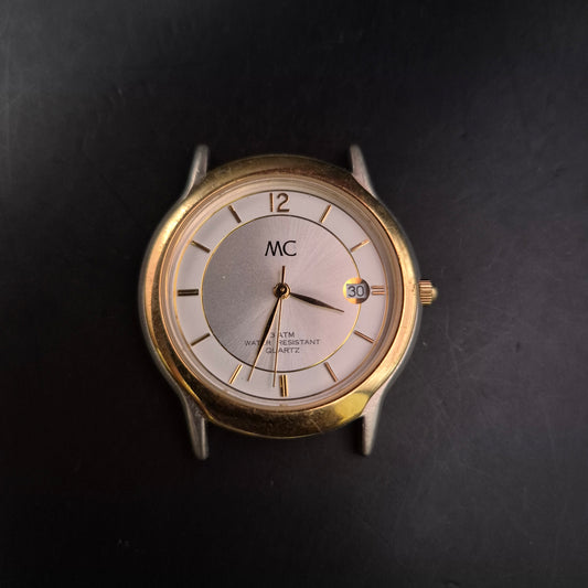 MC Quarz-Uhrkopf – Klassische Bi-Color Herren/Unisex Uhr – Ohne Armband