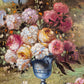 Ölgemälde Stillleben Blumen Handsigniert Italienische Schule (XX) 47x47cm