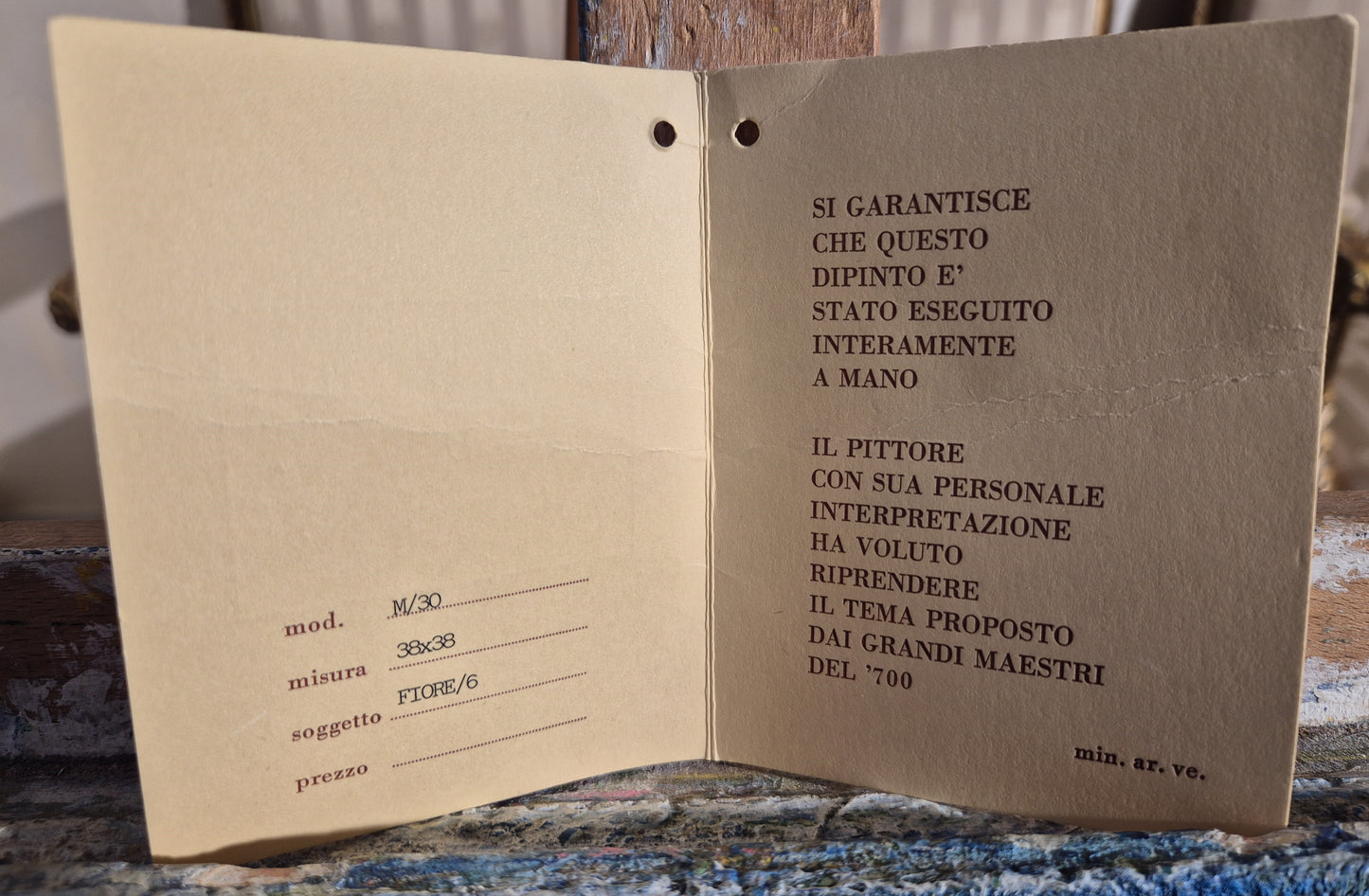 Ölgemälde Stillleben Blumen Handsigniert Italienische Schule (XX) 47x47cm