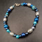 Elegantes Damen Armband – Perlenmix in Blau- und Silbertönen