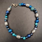 Elegantes Damen Armband – Perlenmix in Blau- und Silbertönen