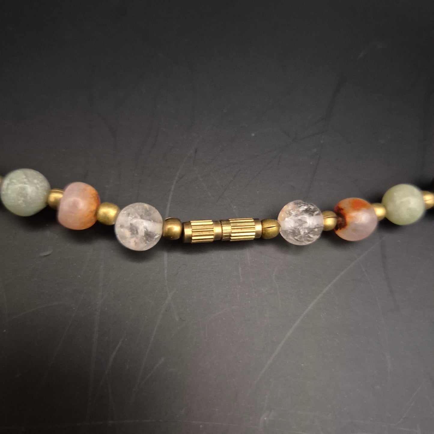 Bunte Damen Halskette – Edelsteinoptik mit Kugelperlen