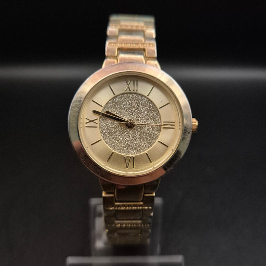 Glitzernde Bijou Brigitte Damen Uhr – Goldenes Design mit römischen Ziffern