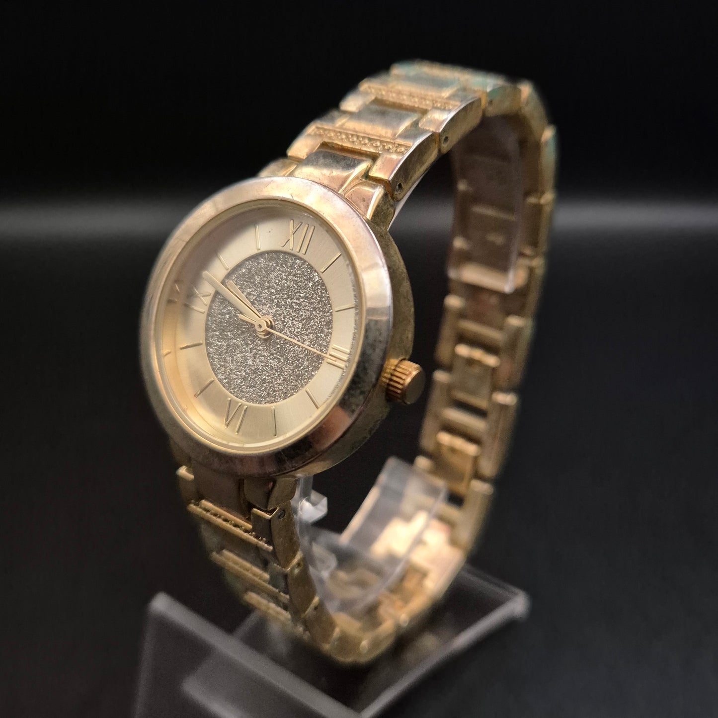 Glitzernde Bijou Brigitte Damen Uhr – Goldenes Design mit römischen Ziffern