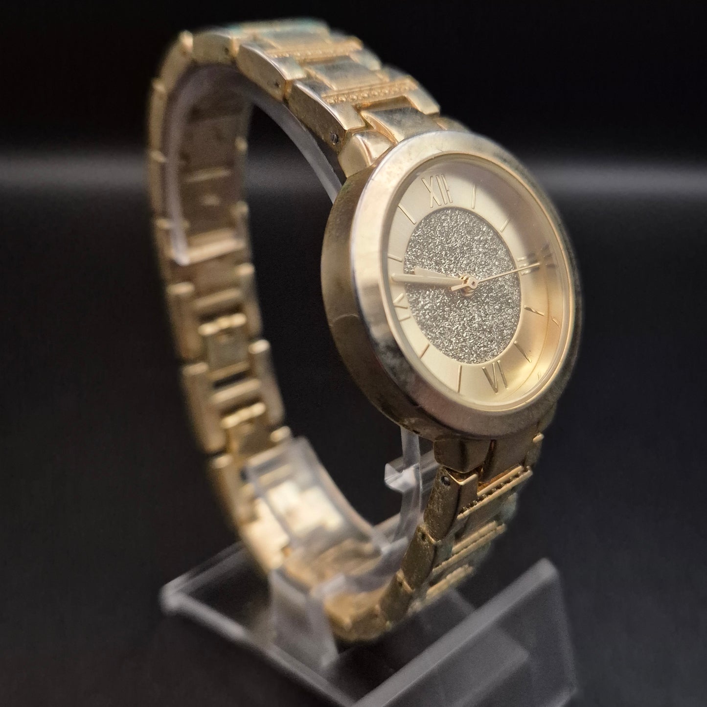 Glitzernde Bijou Brigitte Damen Uhr – Goldenes Design mit römischen Ziffern