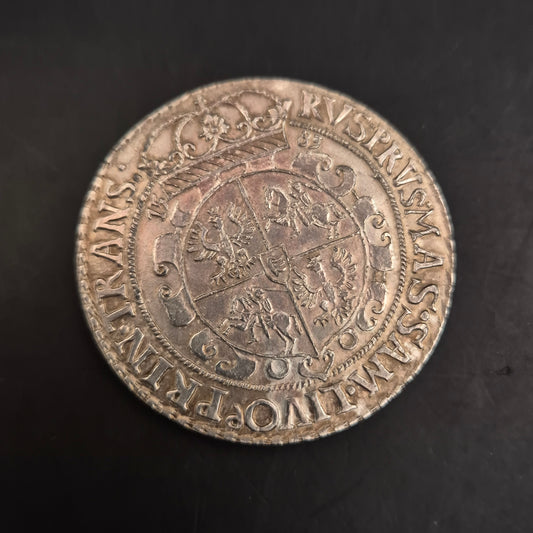 Silberfarbene Nachbildung einer historischen Münze – Motiv: Stephanus Bathory