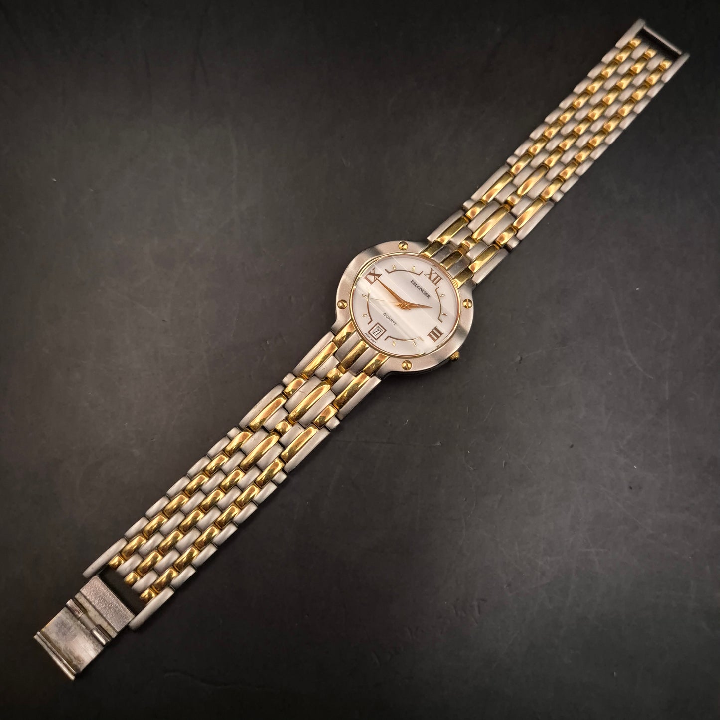 Dilonger Herren Uhr – Zweifarbige Armbanduhr mit Datumsanzeige