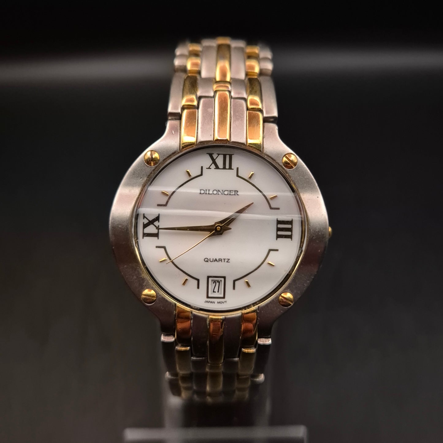 Dilonger Herren Uhr – Zweifarbige Armbanduhr mit Datumsanzeige