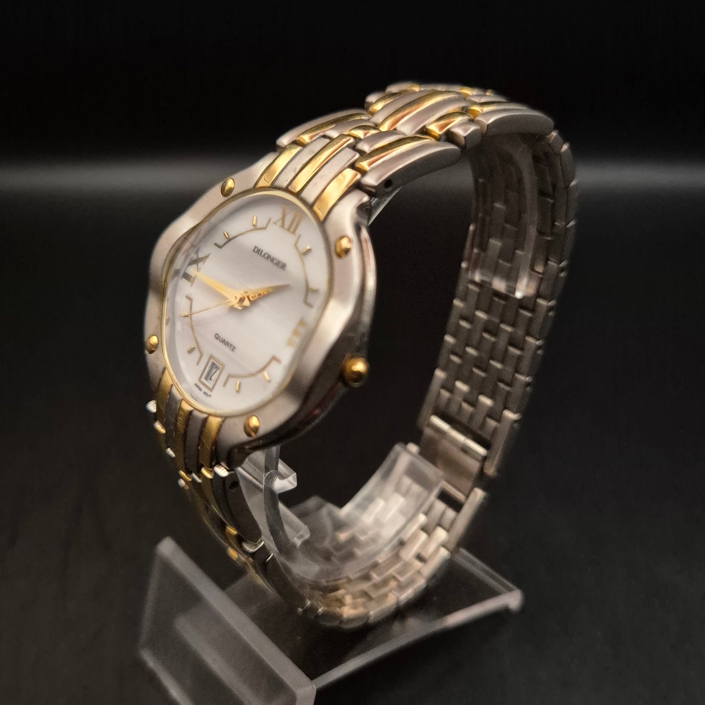 Dilonger Herren Uhr – Zweifarbige Armbanduhr mit Datumsanzeige