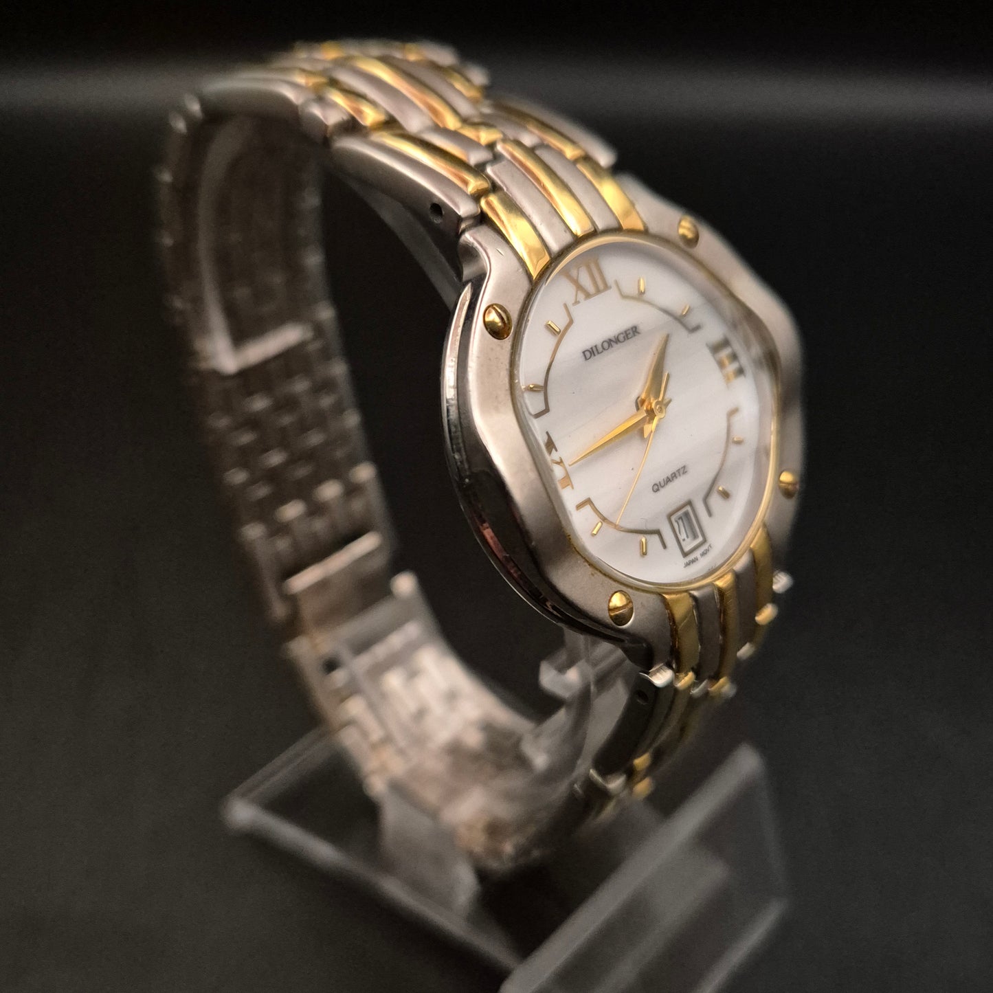 Dilonger Herren Uhr – Zweifarbige Armbanduhr mit Datumsanzeige