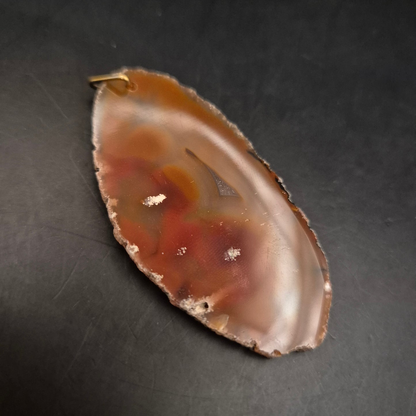 Natürlicher Achat Anhänger – Einzigartige Maserung in Braun und Rot