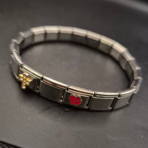 Modulares Edelstahl Armband mit Herz- und Blumenmotiv – Flexibler Stil