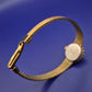 Vintage Slava Damen Uhr – Goldfarben & Granatbesatz