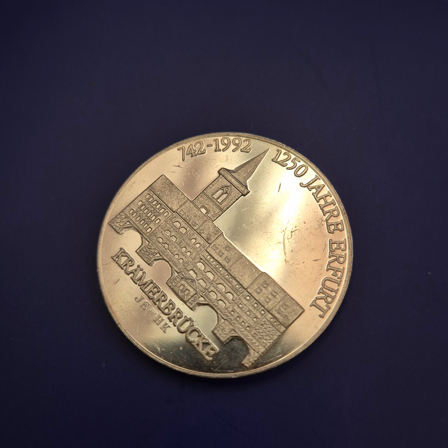 Historische Silber-Medaille – 1250 Jahre Erfurt/Krämerbrücke