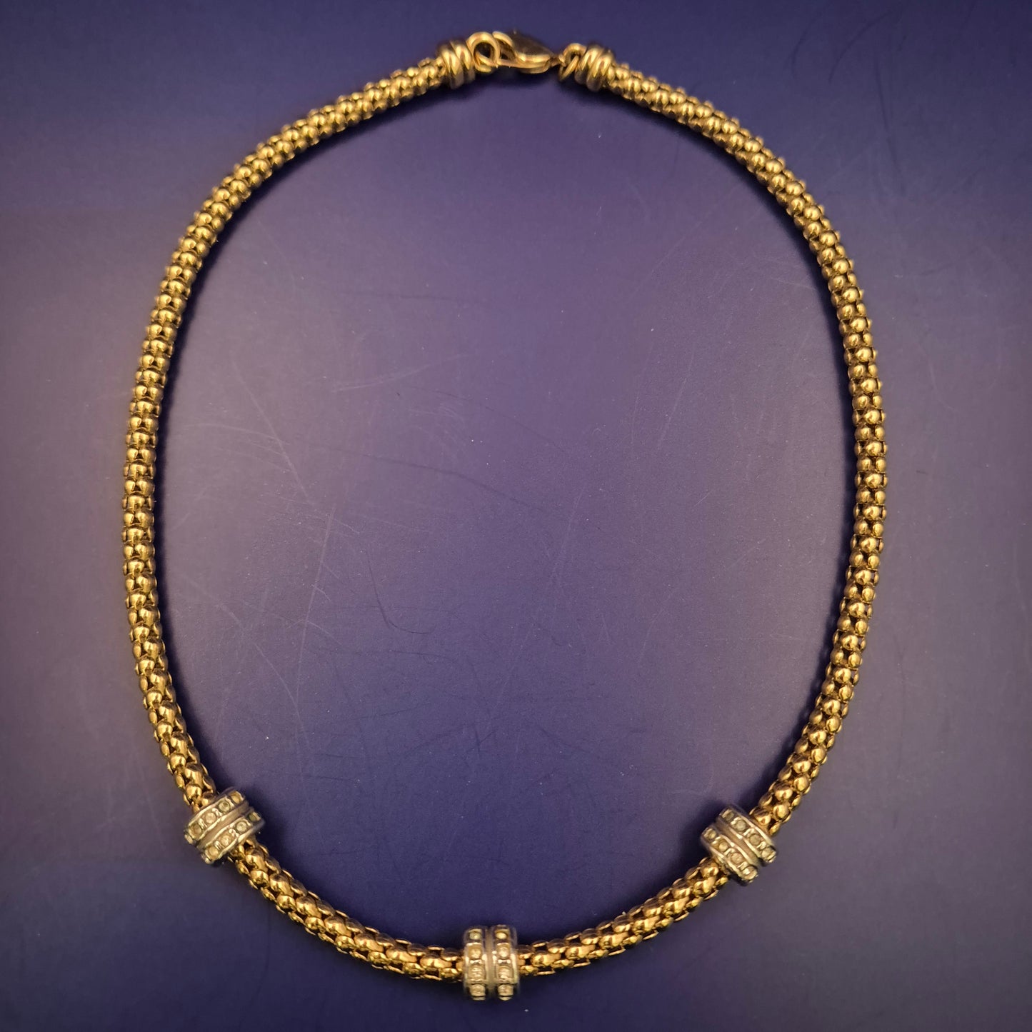 Vergoldete Damen Kette – Elegantes Design mit Strassakzenten