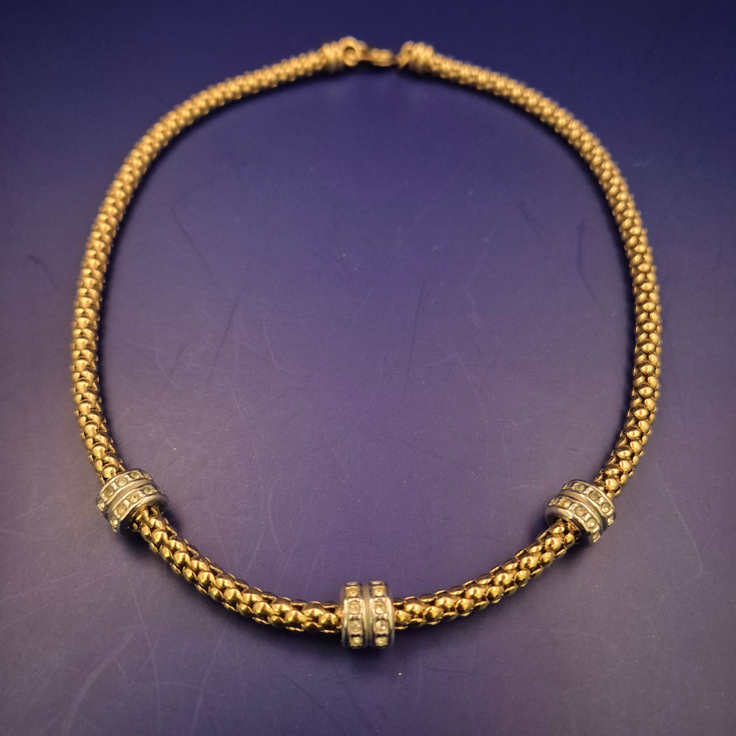 Vergoldete Damen Kette – Elegantes Design mit Strassakzenten