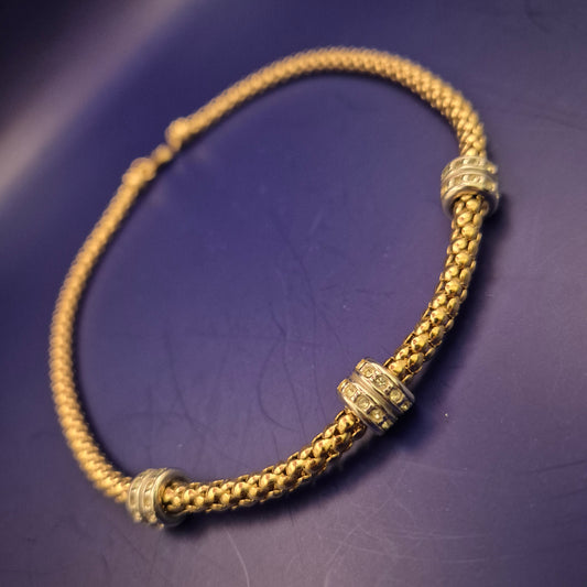 Vergoldete Damen Kette – Elegantes Design mit Strassakzenten