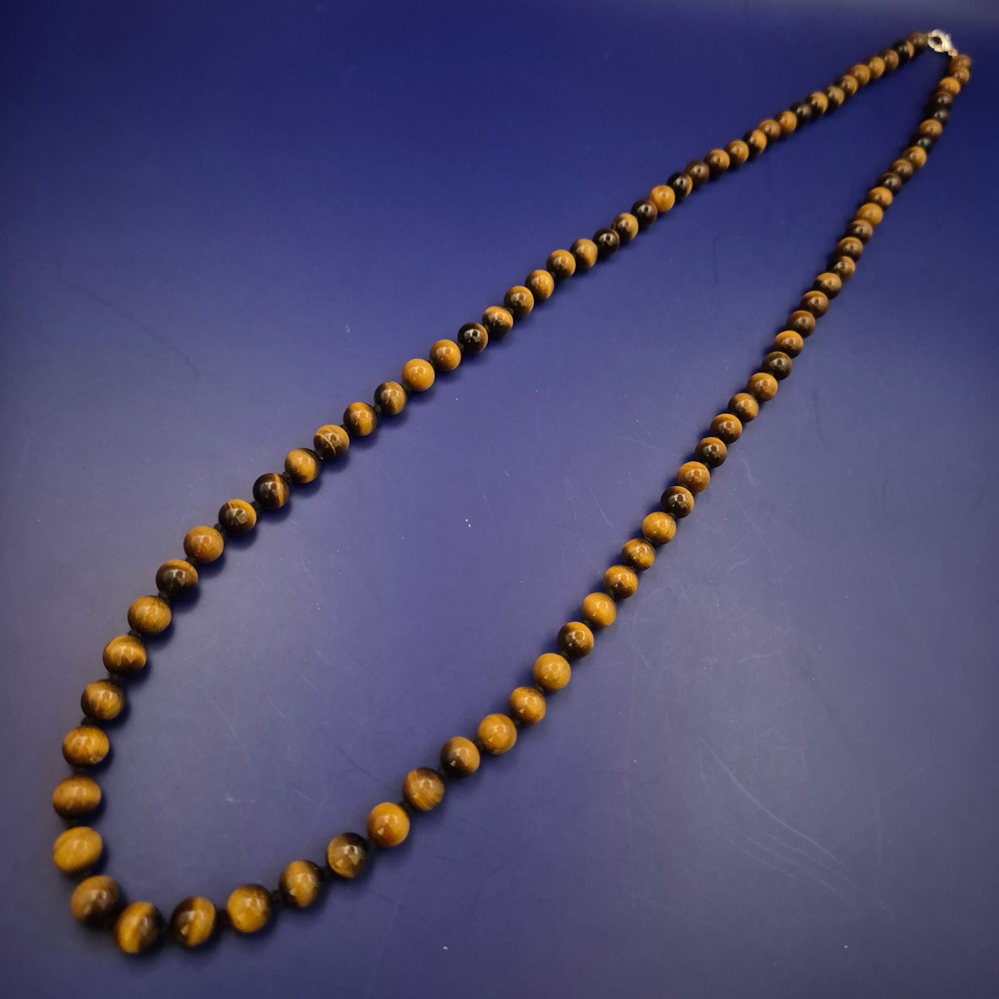 Klassische Tigerauge Halskette – Naturstein Eleganz in Braun