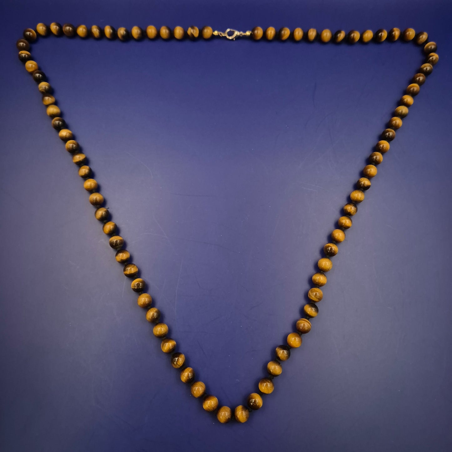 Klassische Tigerauge Halskette – Naturstein Eleganz in Braun