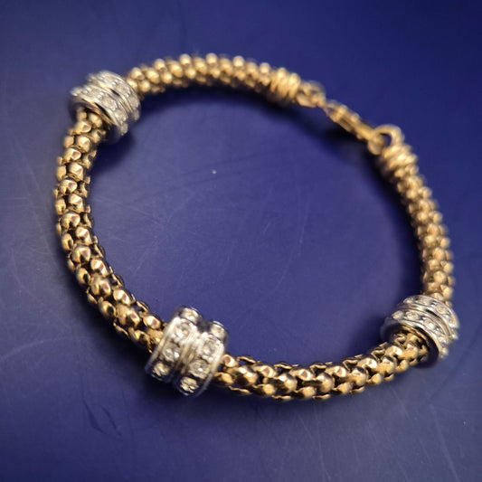 Vergoldetes Armband mit Strass-Elementen – Klassisch & Funkelnd