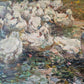 Fritz Klaiberg (1921-1998) Ölgemälde Entengruppe am See 74x84cm