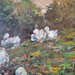 Fritz Klaiberg (1921-1998) Ölgemälde Entengruppe am See 74x84cm