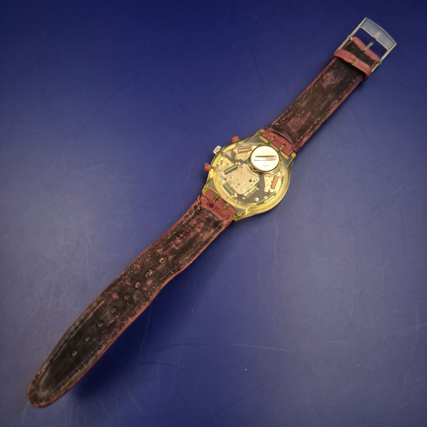 Vintage Swatch Chrono Herren Uhr – Klassiker von 1992 mit Lederarmband