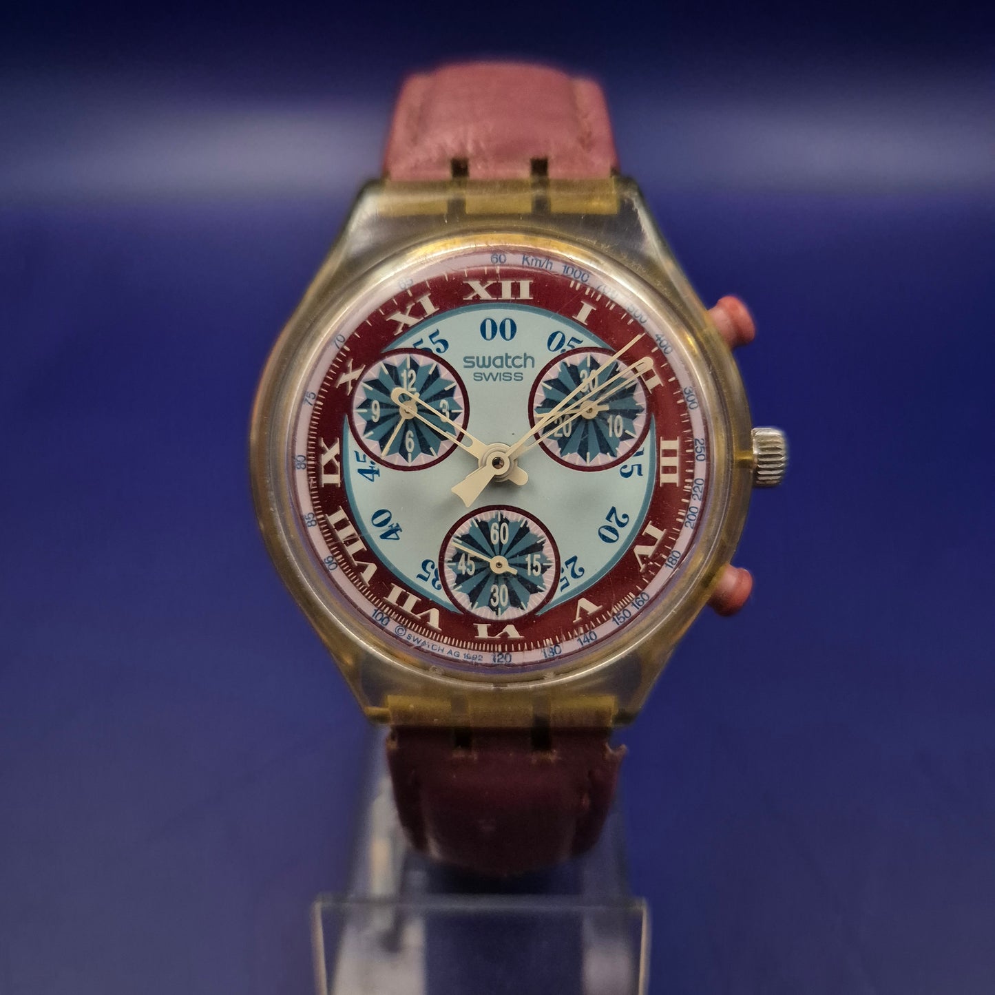Vintage Swatch Chrono Herren Uhr – Klassiker von 1992 mit Lederarmband