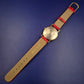 Vintage Timex Damen Uhr – Klassisches Design mit rotem Schlangen-Optik Armband