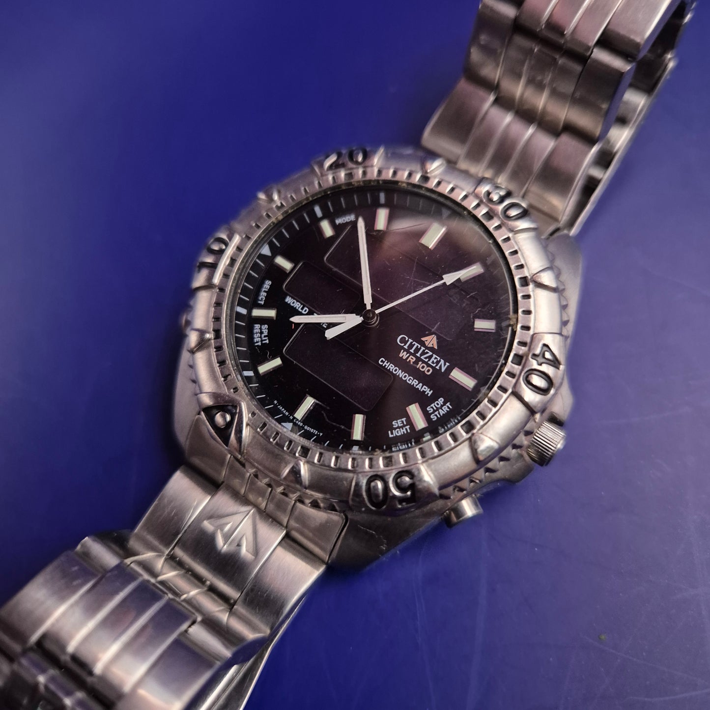 Citizen Promaster Herren Uhr – Vintage Chronograph mit Weltzeit-Funktion