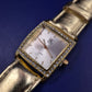 Glamouröse Laura Kent Damen Uhr – Gold-Optik mit funkelndem Kristallkranz