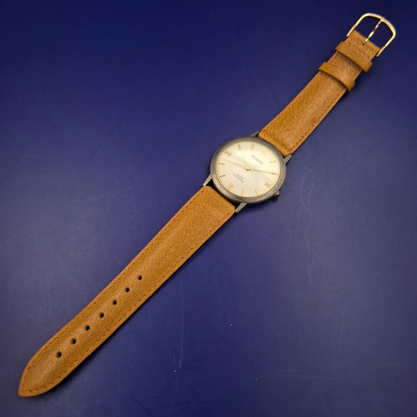 Elegante Atlanta Herren Uhr – Ultraleichtes Titanium-Design mit Lederband