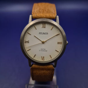 Elegante Atlanta Herren Uhr – Ultraleichtes Titanium-Design mit Lederband