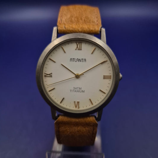 Elegante Atlanta Herren Uhr – Ultraleichtes Titanium-Design mit Lederband