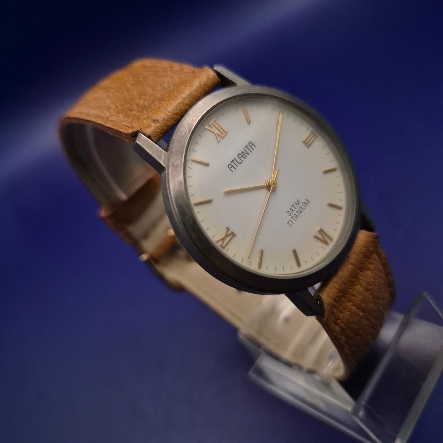 Elegante Atlanta Herren Uhr – Ultraleichtes Titanium-Design mit Lederband
