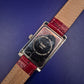 Elegante TCM Damen Uhr – Klassische Rechteck-Form mit rotem Lederarmband