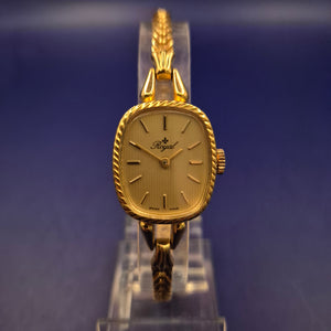 Elegante Royal Damen Uhr – Vintage-Stil in Gold-Optik mit Flechtarmband