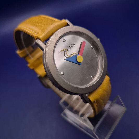 Moderne Hector Damen Uhr – Minimalistisches Design mit Gelbem Lederarmband
