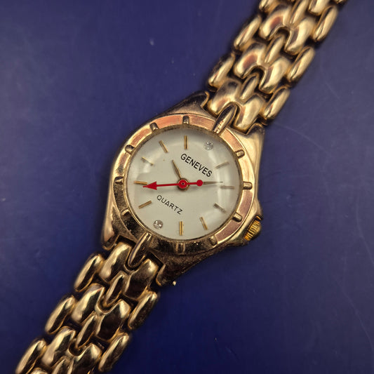 Elegante Geneves Damen Uhr – Klassisches Gold Design mit Quarzwerk