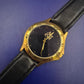 Klassische WMC Excellence Herren Uhr – Gold-Optik mit schwarzem Lederband