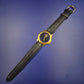 Klassische WMC Excellence Herren Uhr – Gold-Optik mit schwarzem Lederband