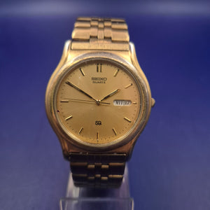 Klassische Seiko Herren Uhr – Goldfarbenes Vintage Design mit Tag/Datum