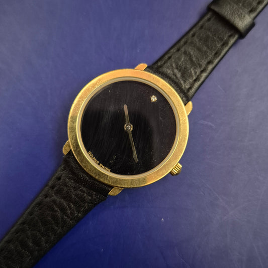 Minimalistische Golana Swiss Damen Uhr – Elegantes Schwarz & Gold Design