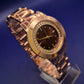 Elegante Damen Uhr in Roségold mit Strassbesatz – Glamouröser Stil